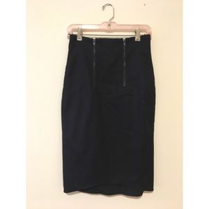 Reformation black double-zipper pencil skirt